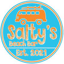Saltys Beach Bar logo with a white background