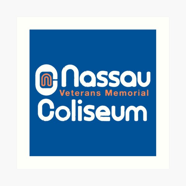 Logo of Nassau Veterans Memorial Coliseum in blue and white.