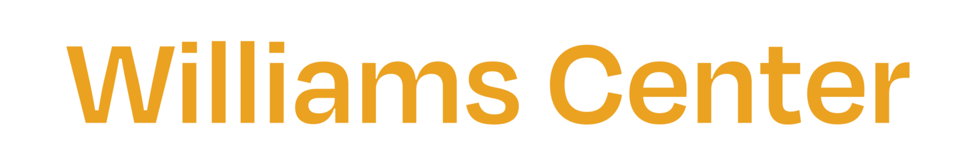 Williams center logo in yellow color on white background