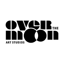 Logo for Over the Moon Art Studios with bold black text.