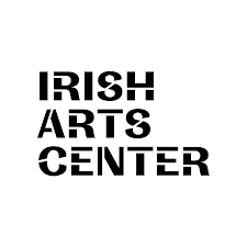 Black and white logo of the Irish Arts Center with bold, stencil-style text.