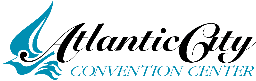 Logo with black cursive and blue capital text on a white background.